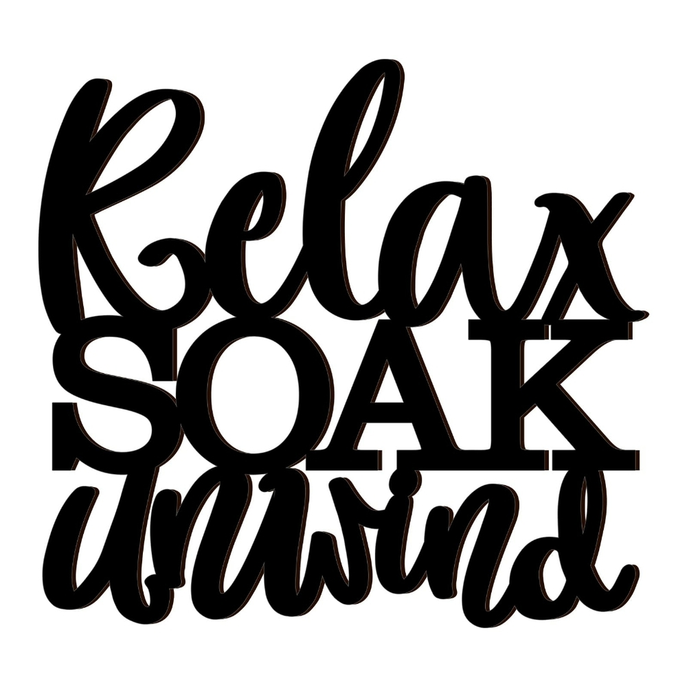 NWT Relax, Soak, Unwind Bathroom Wooden Decor